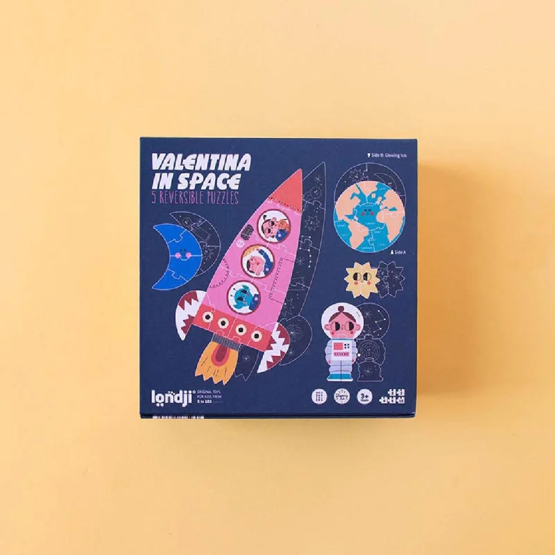 Puzzle - themed tote bags for carrying essentials​ Londji: 5 Reversible Puzzles - Valentina In Space
