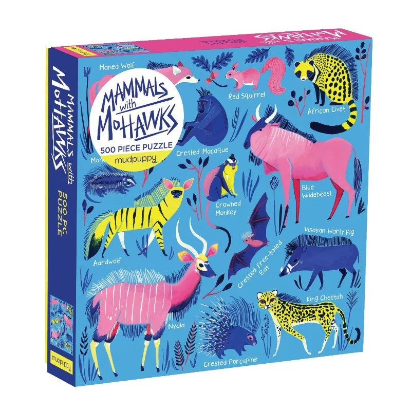 Puzzle - solving workshops for skill development​ Mudpuppy 500PC Puzzle - Mammals With Mohawks