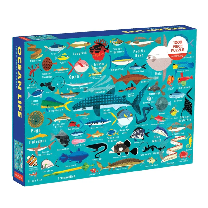 Puzzle - based art therapy activities for emotional well - being​ Mudpuppy 1000PC Puzzle - Ocean Life