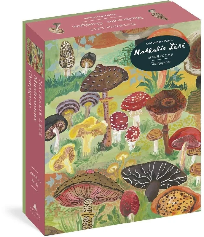 Puzzle - themed tote bags for carrying essentials​ Nathalie Lete Mushrooms 1000 Piece Jigsaw