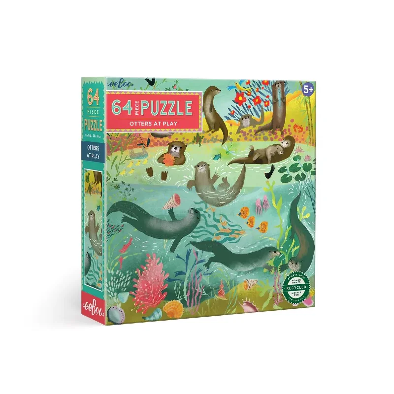 Puzzle - themed greeting cards with puzzle - solving elements​ OTTERS AT PLAY 64PC