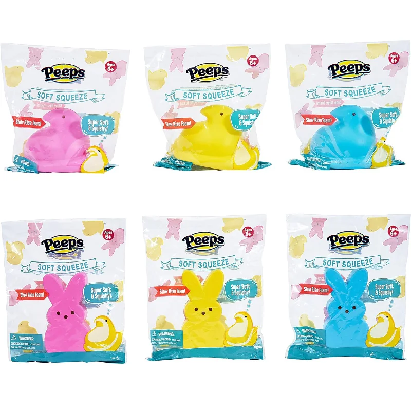 Plush toys for fishermen with fish - net - or fishing - rod - shaped accessories​ Peeps Easter Toy Soft Squeeze, Assortment, 1 Count