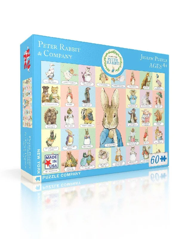 Puzzle - shaped magnets for fridge decoration Peter Rabbit & Company 60pc Puzzle
