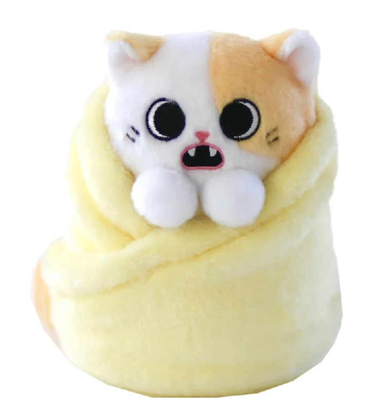 Plush toys for mechanics with tool - shaped attachments​ Purritos Pork Bun Plush Kitten in Blanket | 7 Inches