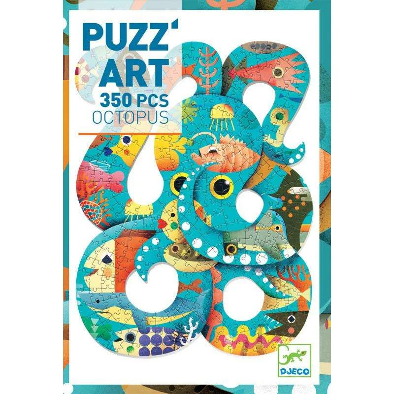 Puzzle - based escape - the - room party kits for home parties​ Octopus Puzzle Art - 350 Piece (Djeco)