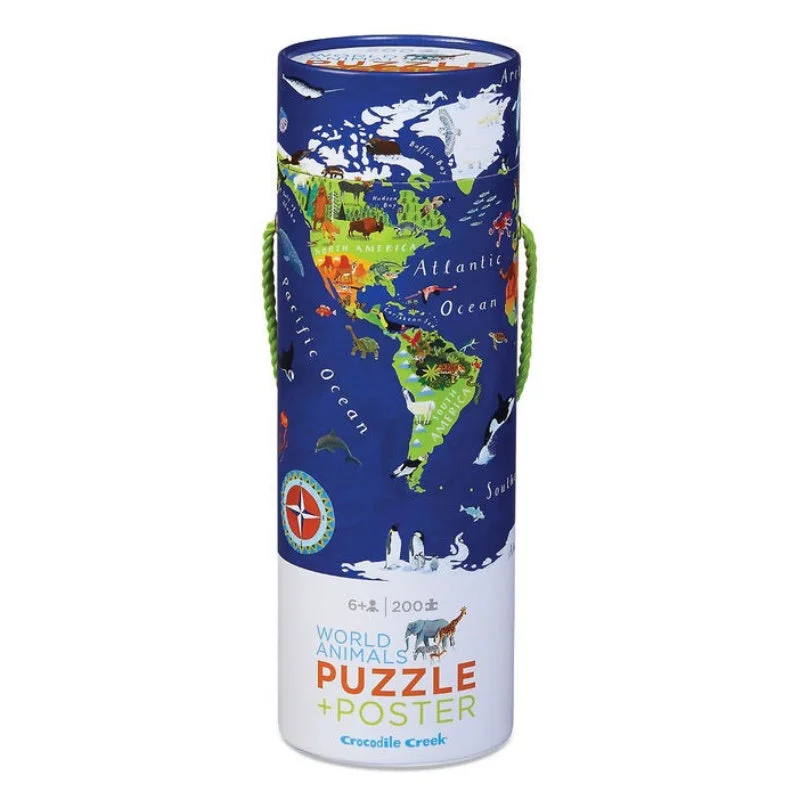 Puzzle - themed hair accessories for fashion statements​ Puzzle + Poster 200PC - World Animal