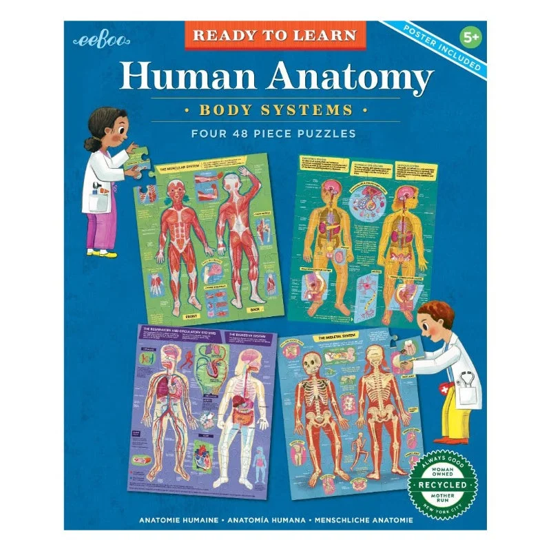 Puzzle - themed mobile phone cases for protection​ Eeboo Ready to Learn 48PC - Human Anatomy