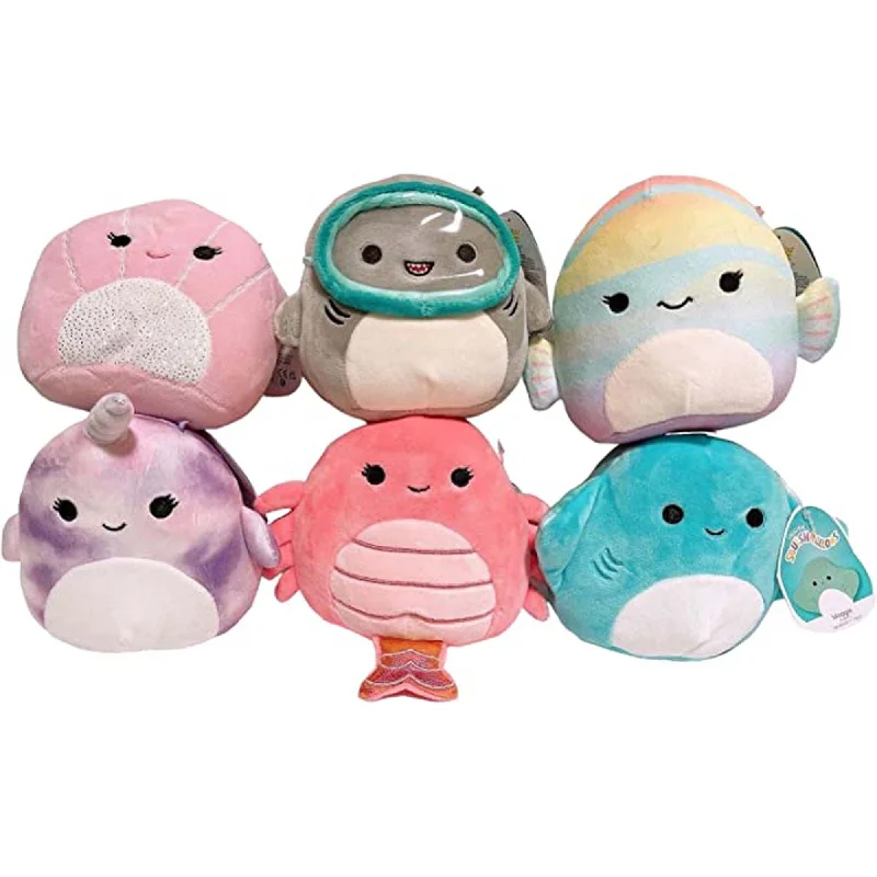 Cat - themed plush toys for feline enthusiasts​ Sealife Squishmallow Plush, 5 Inches, Assortment, 1 Count