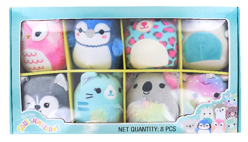 Plush toys for librarians with book - or library - card - shaped details​ Squishmallow 5 Inch Mini Animal Plush 8 Pack