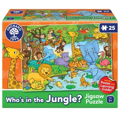 Puzzle - based fitness challenges for physical activity​ Who's in The Jungle - 25 Piece Puzzle