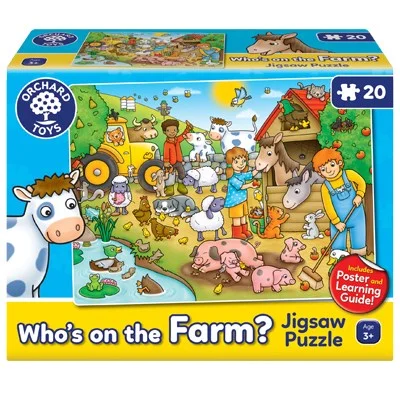 Puzzle - based board games combining multiple elements​ Who's On The Farm - 20 Piece Puzzle