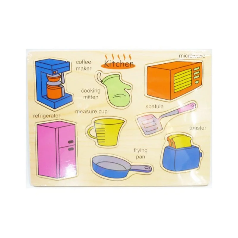Beach - themed puzzles with palm trees and waves​ Wooden Puzzle - Kitchen