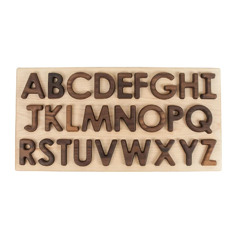 Puzzle - shaped shower curtains for bathroom decor​ From Jennifer Capital Alphabet Letters Puzzle Walnut