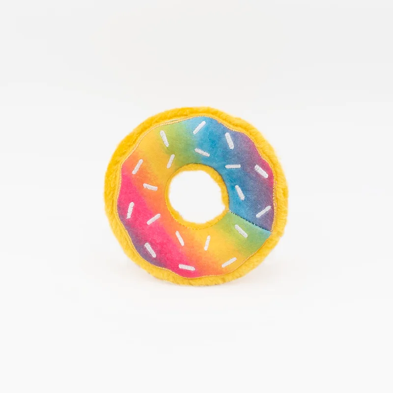Plush toys with built - in lullabies for bedtime​ Zippy Squeaky Dog Toy, Donutz Rainbow